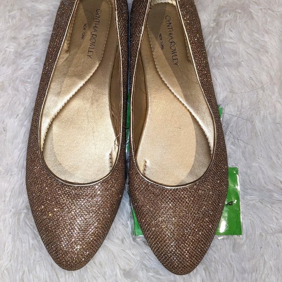 Cynthia Rowley Shoes Cynthia Rowley Gold Sparkle Flats Poshmark